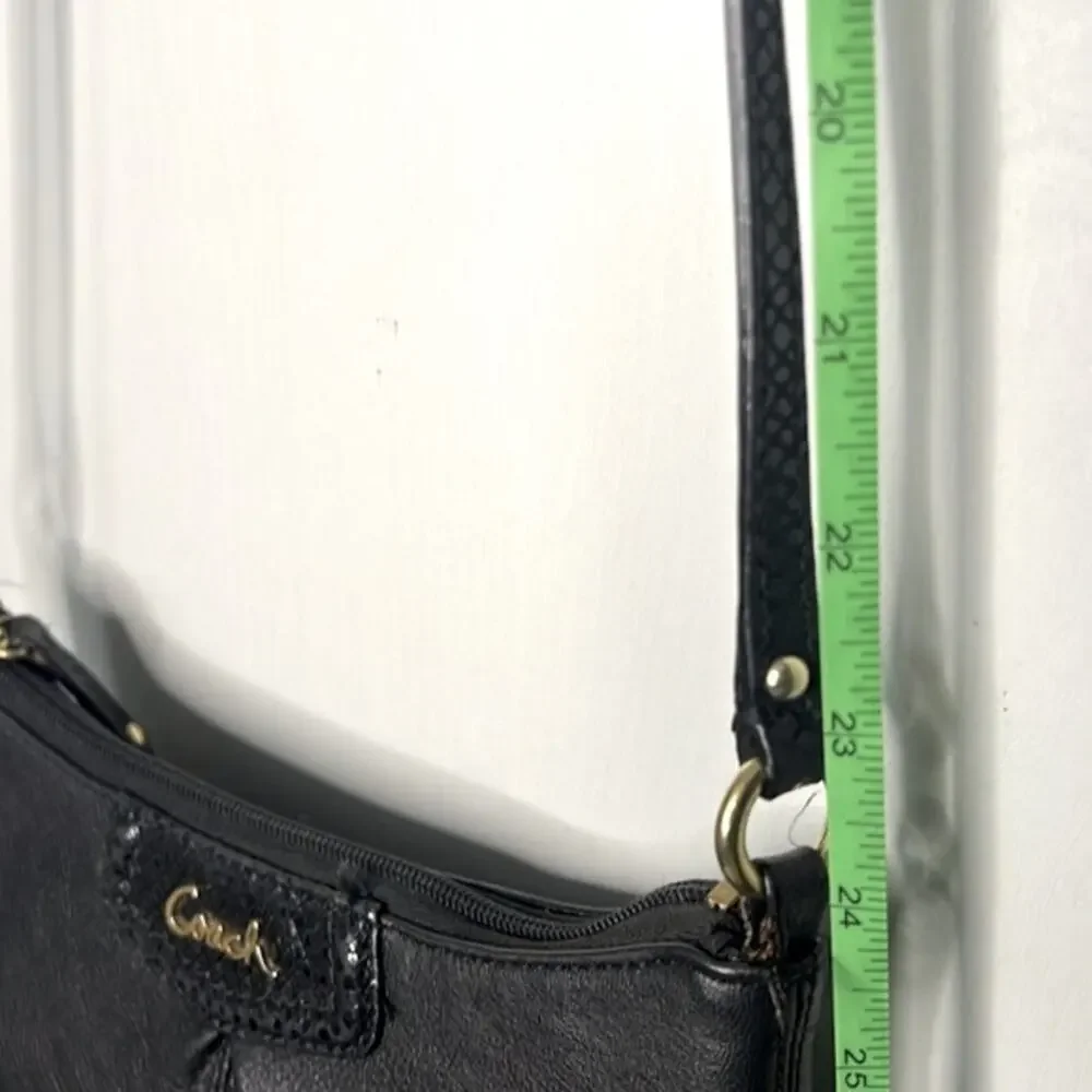 Coach Ashley Black Leather Swingpack Crossbody bag